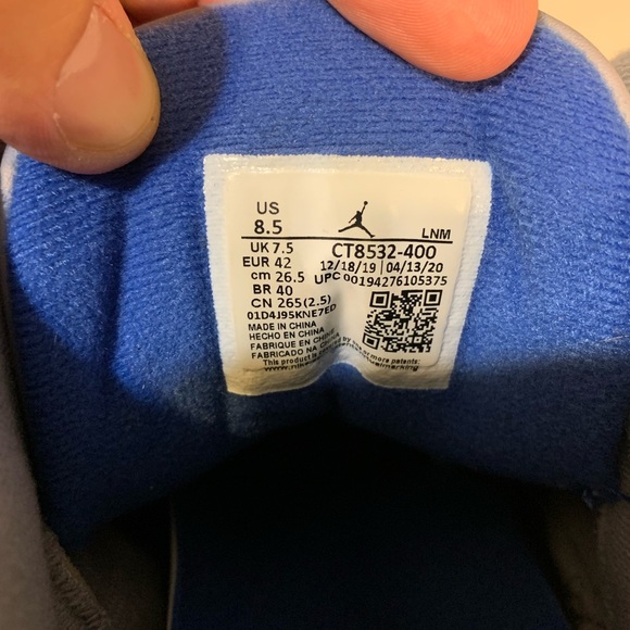 Nike Air Jordan 3 Retro Varsity Royal Cement size 8.5 CT8532-400 - Picture 5 of 9